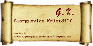 Gyorgyevics Kristóf névjegykártya