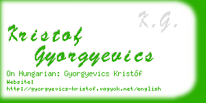 kristof gyorgyevics business card